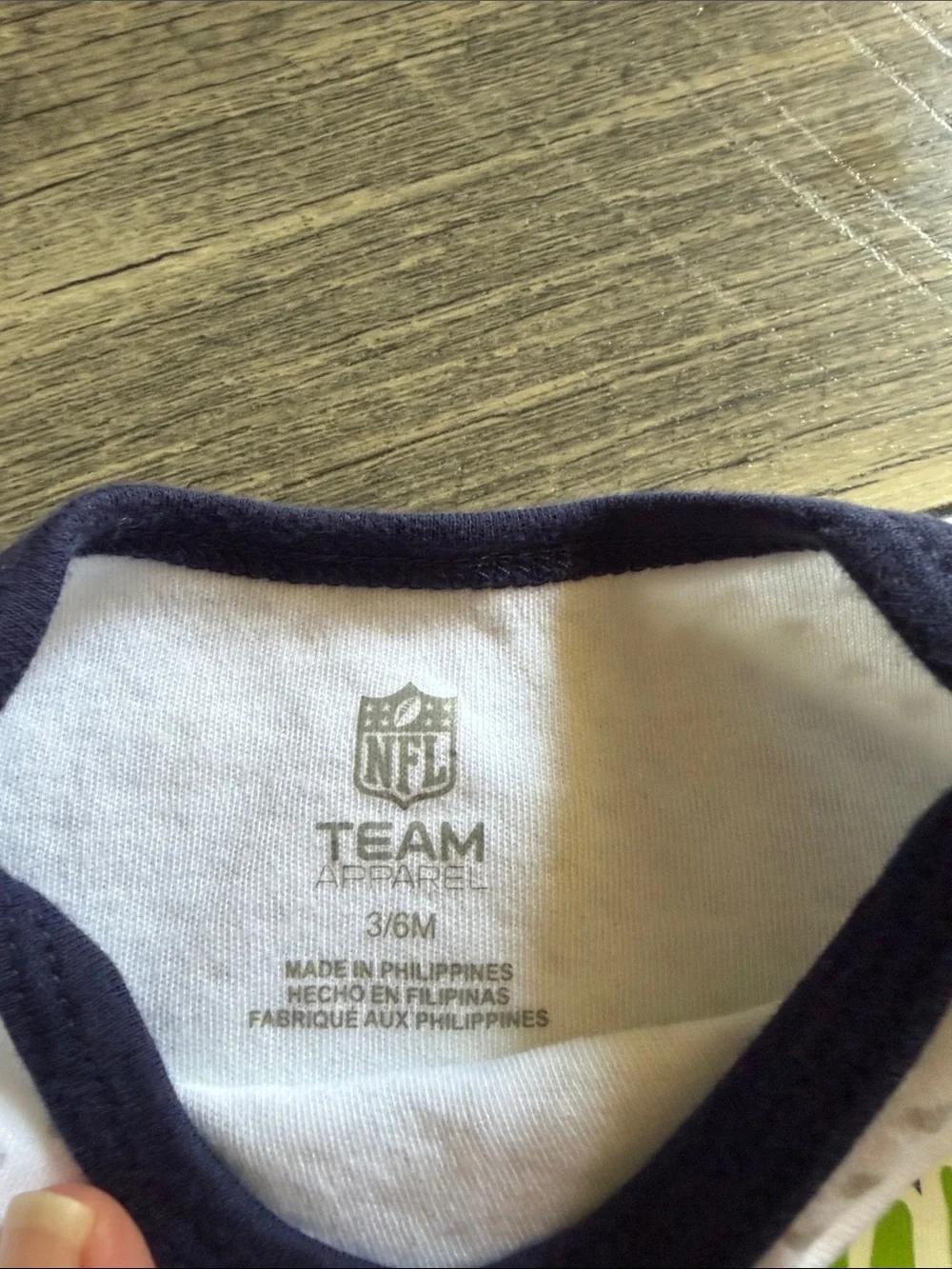 Cutest Fan Seahawk Baby One-Piece in White & Navy with Lime Accents